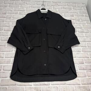 Zara‎ Oversized Black Shacket Women's Size M Jacket Shirt Outerwear